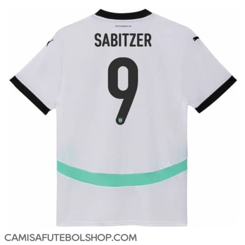 Camisa de time de futebol Áustria Marcel Sabitzer #9 Replicas 2º Equipamento Europeu 2024 Manga Curta